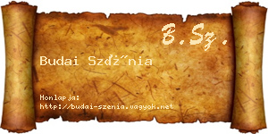 Budai Szénia névjegykártya